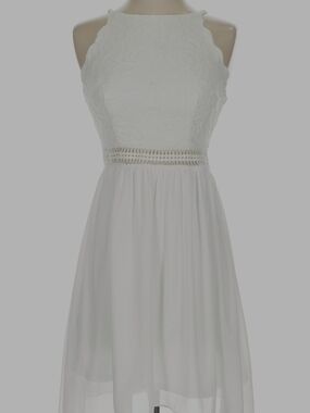 BCX White Lace Halter Dress